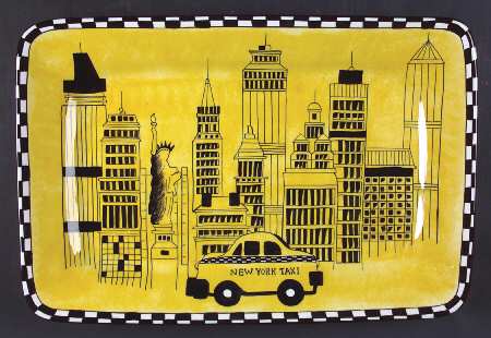 New York Taxi 17" Rectangular Serving Platter