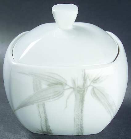 Silver Bamboo Sugar Bowl & Lid