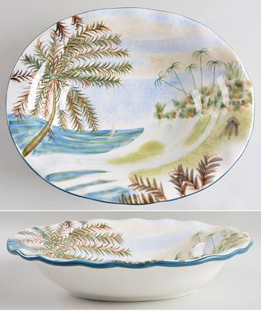 Plantation Home 14" Oval Vegetable Bowl