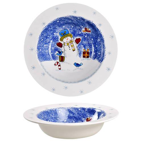 Frosty Snowman Rim Soup Bowl