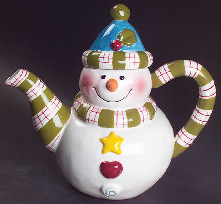Frosty Snowman Figural Teapot & Lid