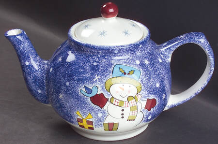 Frosty Snowman Teapot & Lid