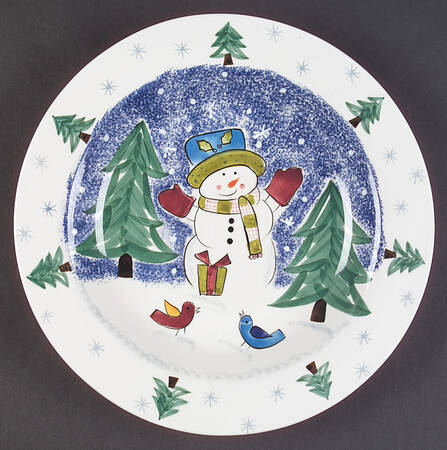 Frosty Snowman 11" Individual Pasta Bowl