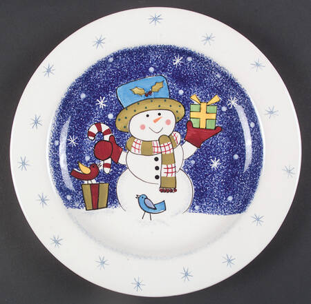 Frosty Snowman Luncheon Plate