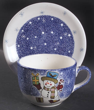 Frosty Snowman Jumbo Cup & Saucer Set