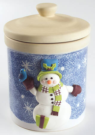 Frosty Snowman Small Canister & Lid