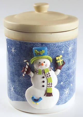 Frosty Snowman Large Canister & Lid