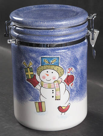 Frosty Snowman Large Canister & Lid