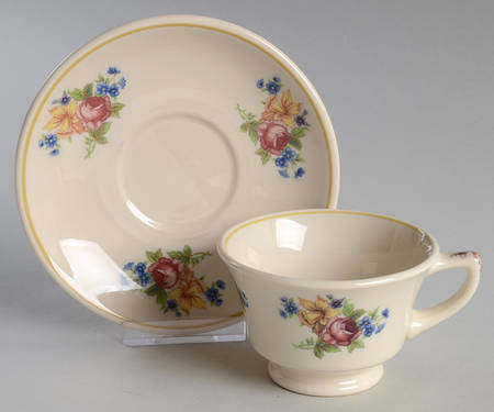 Colonial (Restaurant, Off White) Footed Cup & Saucer Set