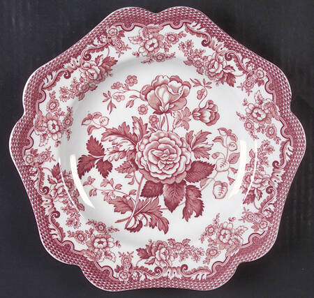 Garden Collection Cranberry and White Buffet/Dessert Plate
