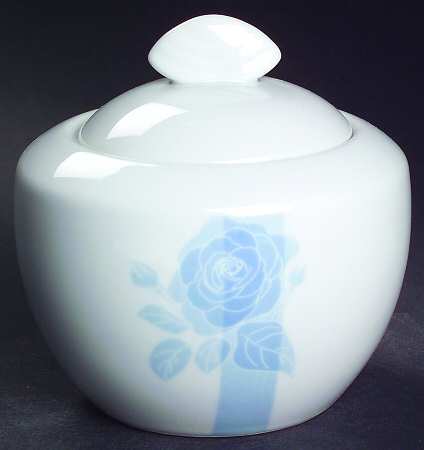 Chelsea Rose Blue Sugar Bowl & Lid by Studio Nova