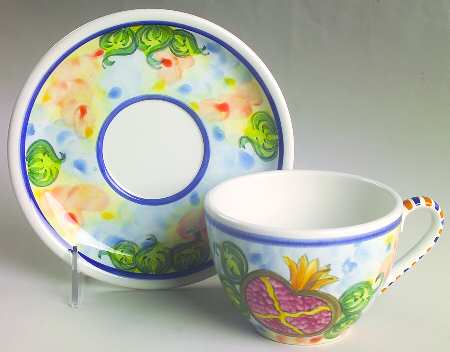 Pomegranate Flat Cup & Saucer Set by Skyros