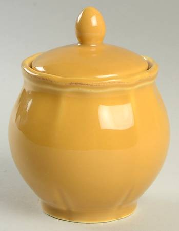 Caldas Mustard (Dark Yellow) Sugar Bowl & Lid