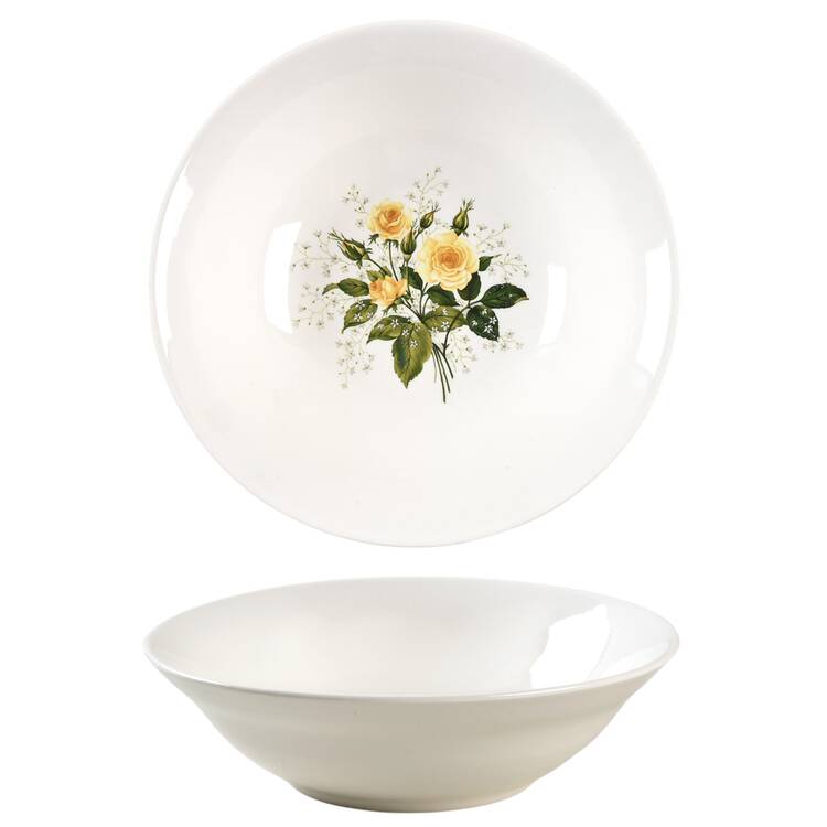 Cathy Rose Yellow (Coupe, No Trim) 8" Round Vegetable Bowl