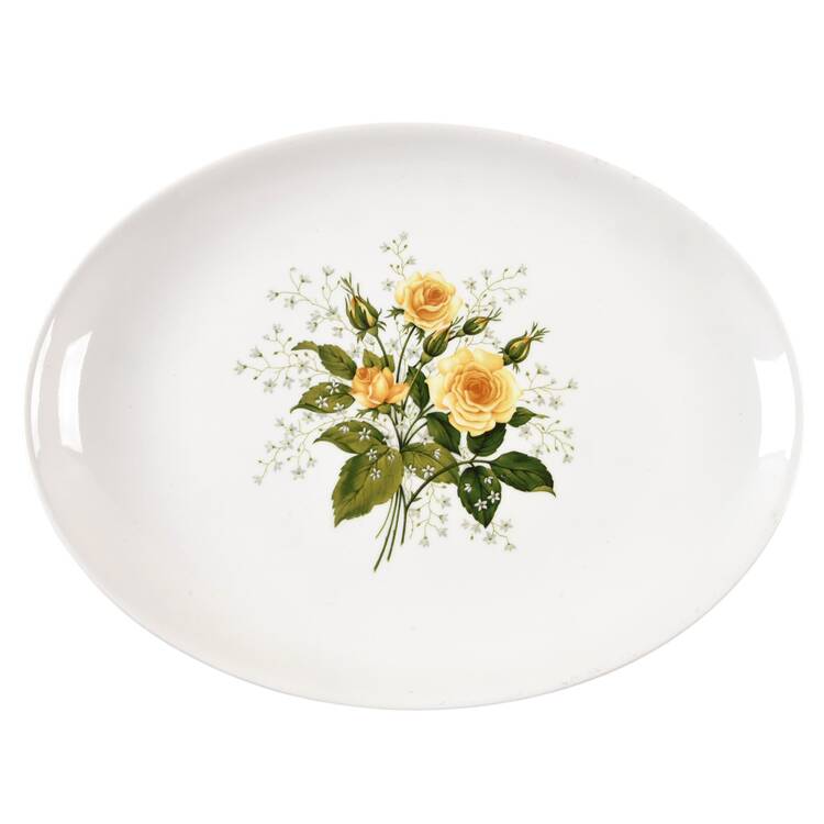 Cathy Rose Yellow (Coupe, No Trim) 13" Oval Serving Platter