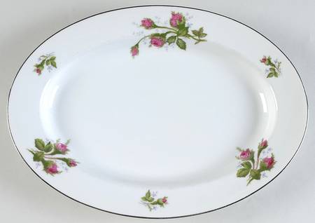 Silvia (Platinum Trim) 12" Oval Serving Platter