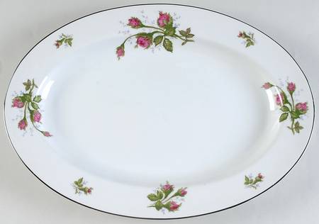 Silvia (Platinum Trim) 16" Oval Serving Platter