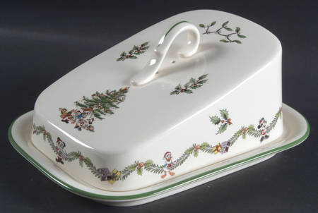 Disney Christmas Tree Celebration Cheese Dish with Lid (Wedge) by Spode