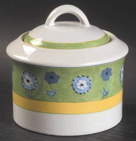 Cote D'Azur Green Sugar Bowl & Lid
