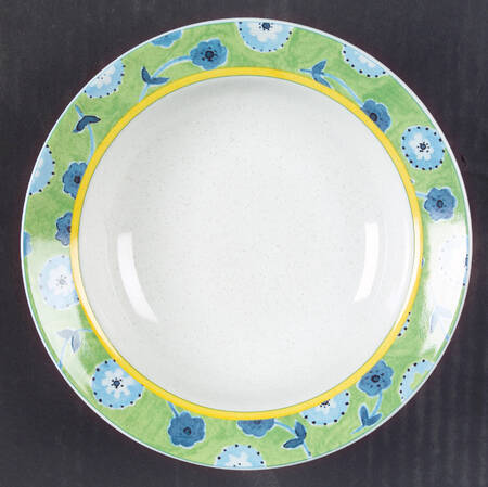 Cote D'Azur Green Rim Fruit/Dessert (Sauce) Bowl