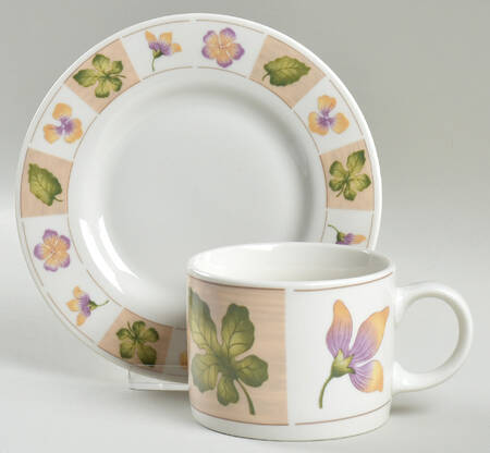 Dried Flowers Flat Cup & Saucer Set