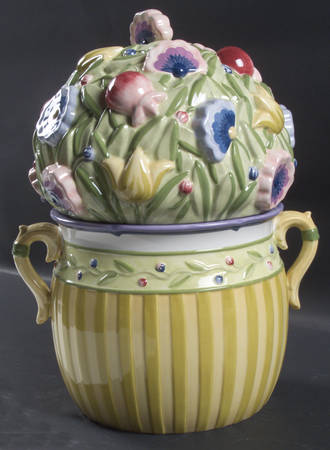 Provence Garden Sculpted Cookie Jar & Lid