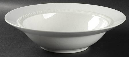 Braid White 10" Round Vegetable Bowl