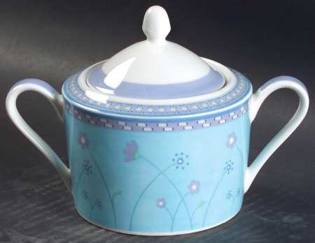 Blue Meadow Sugar Bowl & Lid