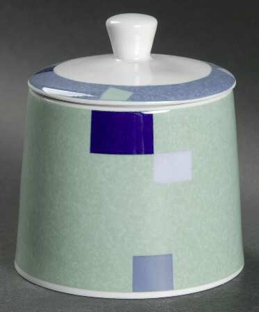 Color Chip Blue Sugar Bowl & Lid