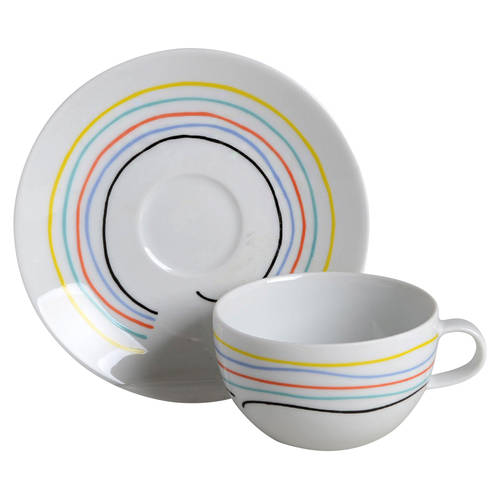 Color Threads Espresso Cup and Saucer Set