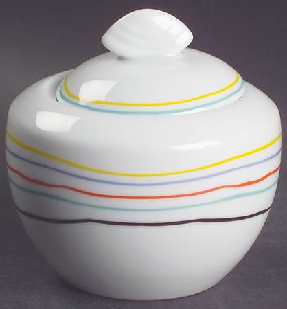 Color Threads Sugar Bowl & Lid
