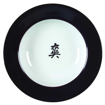 Dragon Black Large Rim Soup Bowl