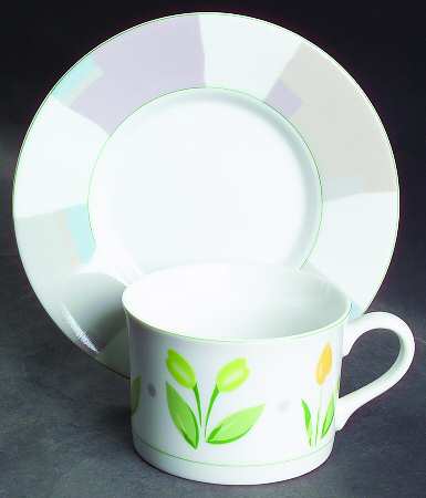 Garden Patch Flat Cup & Saucer Set