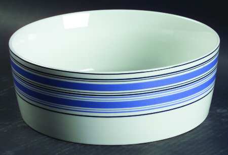 New Flair (Blue Race Track) 8" Round Vegetable Bowl