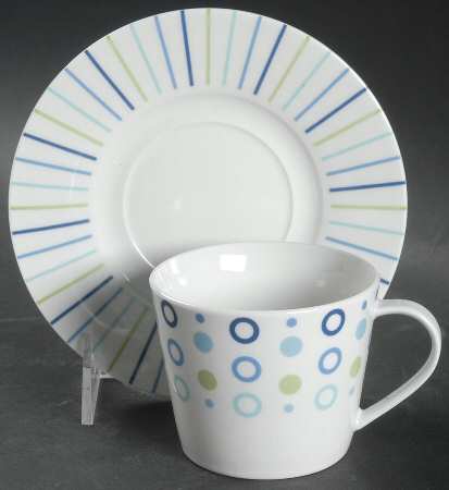 Top Circles Flat Cup & Saucer Set