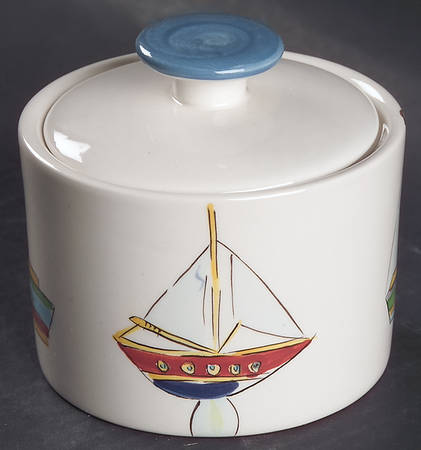 Yacht Race Sugar Bowl & Lid