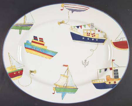 Yacht Race 20" Oval Serving Platter