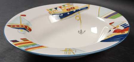 Yacht Race Rim Soup Bowl