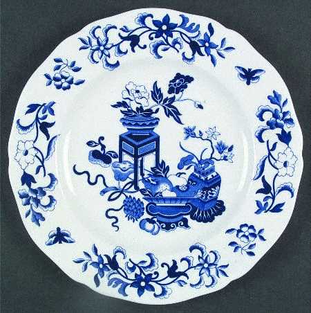 Blue Bowpot All Blue (Bone) Luncheon Plate