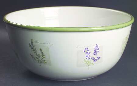 Herb Garden 11" Large Salad Serving Bowl