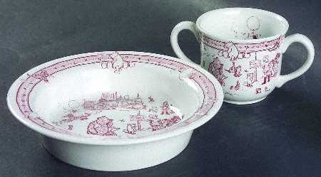 Classic Pooh Discovery (Pink) Child's 2 Handle Mug & Porringer Set
