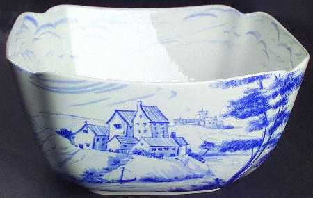 Blue Room Delftware 9" Square Salad Serving Bowl