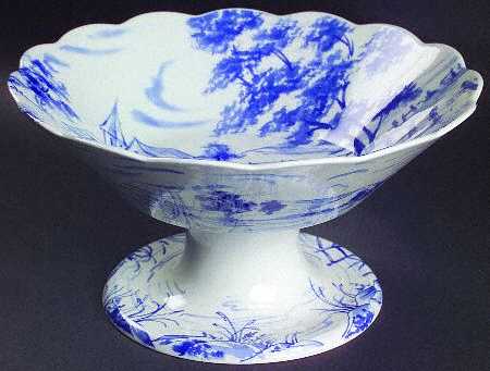 Blue Room Delftware Round Compote (Height X Width)