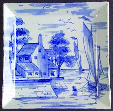 Blue Room Delftware 6" Square Tray