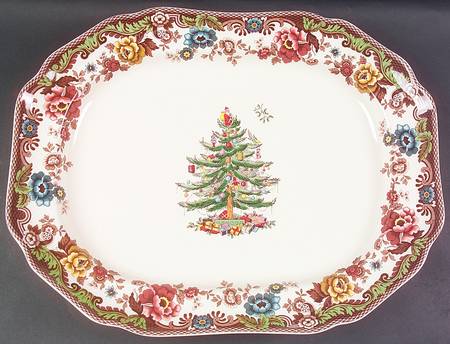 Christmas Tree Grove 19" Oval Serving Platter