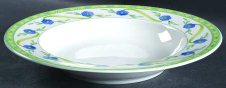 Happy Meadow Large Rim Soup Bowl