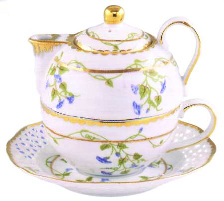 Morning Glory Individual Teapot & Lid with Cup