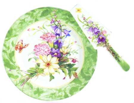 Elizabeth's Garden Cake Plate and Server (Boxed Set)