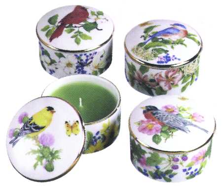 Songbird Round Box & Lid with Candle