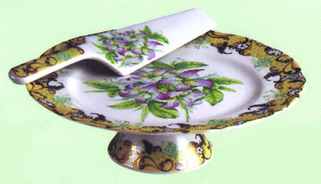 English Garden 10" Pedestal Cake Stand & Server